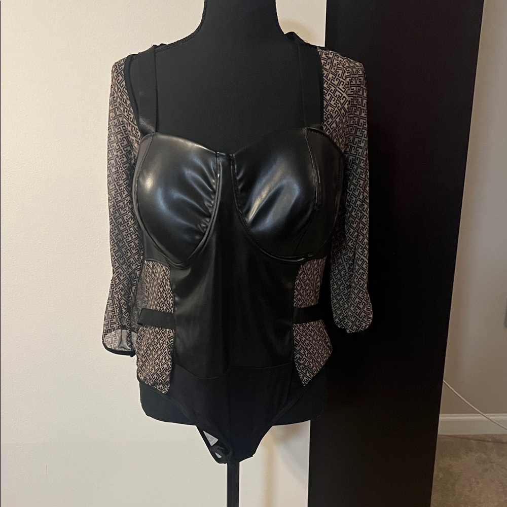 Chic Black and Sheer Bodysuit